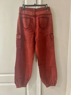 POL End Zone Vintage Wash Joggers In Brick Size Small thumbnail 7