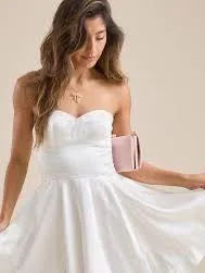 Altar'd State strapless mini satin dress thumbnail 1