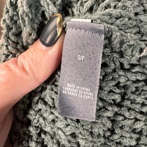 Aerie Textured Open‎ Knit Tank Green S Sheer Lagenlook Boho Earthy Neutral thumbnail 5