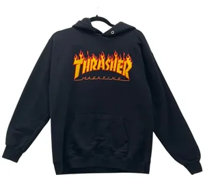 Thrasher Flame‎ Hoodie Sweatshirt Black Small thumbnail 1