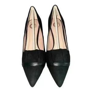 Journee Womens Black Ruffle Suede‎ Marek Pumps, Size 7 thumbnail 4
