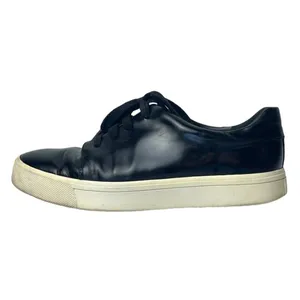 Vince Bale Black Leather Lace Up Platform Low Top Fashion Sneakers Size‎ 6.5 thumbnail 2