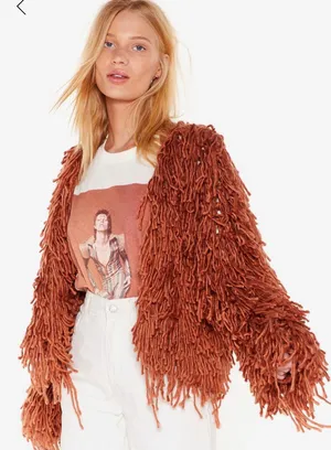 Nasty Gal Shaggy Cardigan thumbnail 1