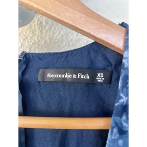 Abercrombie & Fitch Blue Floral Cutout Plunge Mini Dress Long Sleeve Beach Vacay thumbnail 9