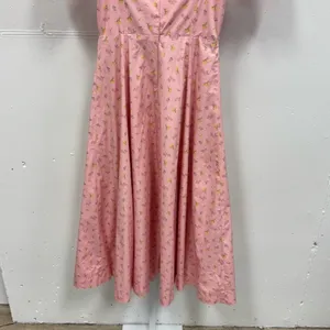 House of CB Pink Floral Puff Sleeve Midi Dress Front Slit Cottagecore Medium thumbnail 8