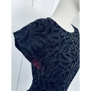 Vintage Filigree Ltd. Elegant‎ Black Sparkle Party Cocktail Dress Satin Bow Sz 8 thumbnail 16