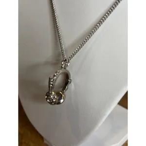 HEADPHONES pendant silver Necklace With Rhinestone-Accented Pendant On Fine Chai thumbnail 10