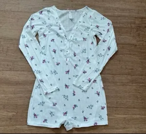 For Love & Lemons Pointelle Romper Sleepwear Lounge size S thumbnail 3