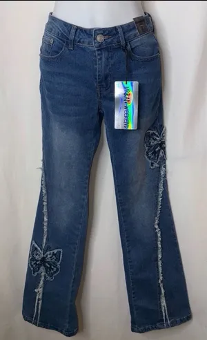 Butterfly flare jeans Blue Size XXS thumbnail 1