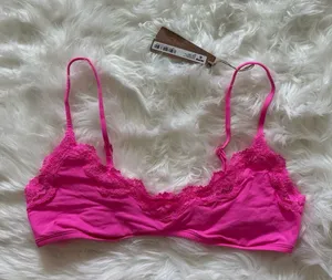 SKIMS Fits Everybody Lace Scoop Bralette Taffy Size Large thumbnail 1