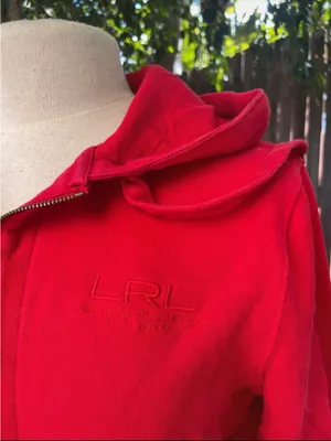 Ralph Lauren Jeans Co. Red Zip Up Hoodie Streetwear preppy activewear outdoor L thumbnail 2