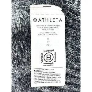 Athleta Vital V-Neck Sweater Gray Wool Cashmere Blend Marl Size Small thumbnail 7