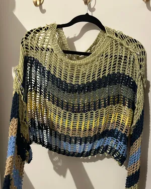 The Cutest Boho Crochet Top Green Size 8 thumbnail 3