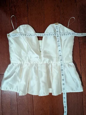 12th Tribe Ivory Satin Peplum Corset Cami Top thumbnail 5