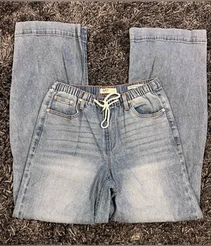 🌺OAT WIDE LEG DRAW STRING CARGO JEANS SIZE 2/26🌺 Blue thumbnail 1