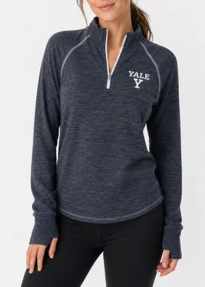 Colosseum Yale University Womens Navy Blue Space Dye 1/4 Zip Pullover Large thumbnail 1