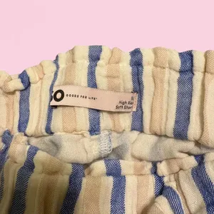 Cream and blue striped shorts thumbnail 3