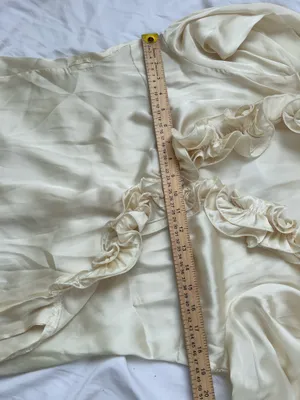 3sixteen silk Cream vintage Ruffle Wrap-Style Blouse size L thumbnail 9