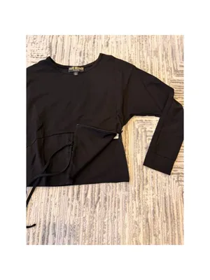 New Marc Bouwer Unlimited women's small black corset long sleeve top thumbnail 5