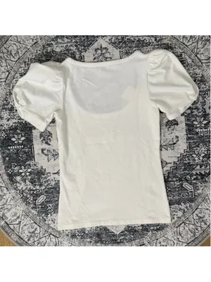 Aritzia Wilfred white puff sleeve top - Size XXS thumbnail 3