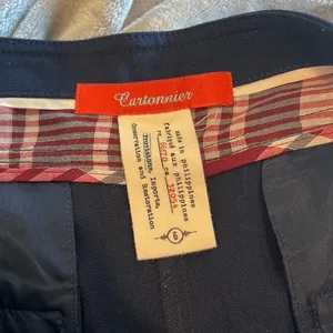 Anthropologie Cartonnier navy belted French trousers size‎ 6 thumbnail 3