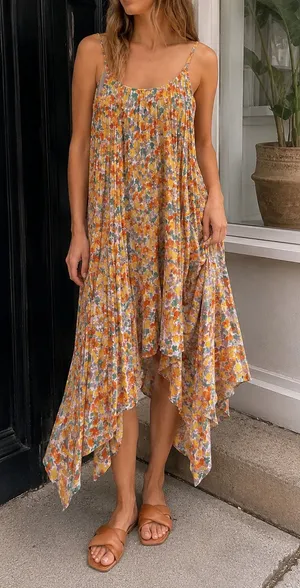 ENDLESS ROSE Pleated Waterfall Multi Maxi Dress Size XS thumbnail 1