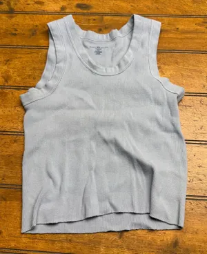 Brandy Melville‎ Light Blue Ribbed Tank Top Cropped thumbnail 1