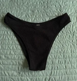 Black Ribbed Bikini Bottoms Shein thumbnail 1