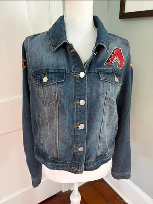 Tiny Turnip Arizona Diamondbacks Denim Jacket Baseball Size Large Blue thumbnail 2