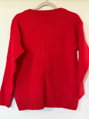 Classic Red Bow-Tie Front Cardigan Sweater thumbnail 5