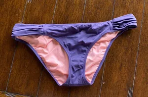 Victoria’s Secret purple ruched halter bikini top lightly padded and bottom thumbnail 2