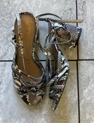 Sam Edelman Snake Print Strappy Block Heel Sandals Women US 8 thumbnail 1