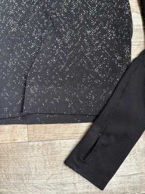 Lululemon Rest Less Cropped 1/2 Zip Herringbone Fade Black / White Sz 4 thumbnail 6