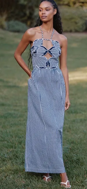 Anthropologie Celandine Hibiscus Cutout Cotton Midi Dress thumbnail 1