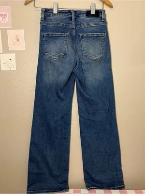 Risen jeans LA wide leg barrel high waisted blue jeans shaping hourglass casual thumbnail 4