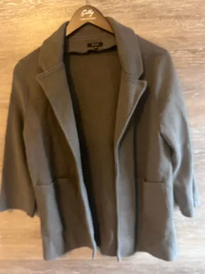Quince Organic cotton knit blazer Heather brown size M cardigan open thumbnail 1