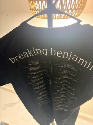 Tultex Breaking Benjamin Black Short-Sleeve Graphic Tee with Burnt Orange Emblem thumbnail 7