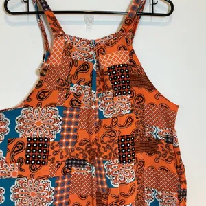 Vtg Patchwork Paisley Wide‎ Leg Overalls Jumpsuit Boho Festival Cottagecore S/M thumbnail 5