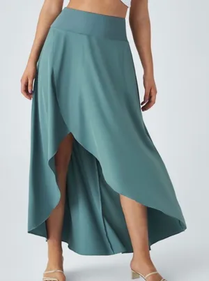 Halara Breezeful Maxi Skirt Size Large NWT 2-in-1 Balletcore Waterfall Hem thumbnail 1