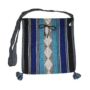 Vintage Lillo Woven Crossbody/Shoulder‎ Tote w/Tassels Blue thumbnail 6