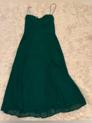 NEW Reformation Juliette emerald green midi Dress sz 10 thumbnail 10