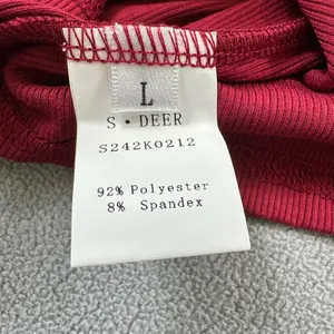 NWT S.DEER Ribbed Top Womens L Red Long Sleeve Henley Top Snap Button V Neck thumbnail 6