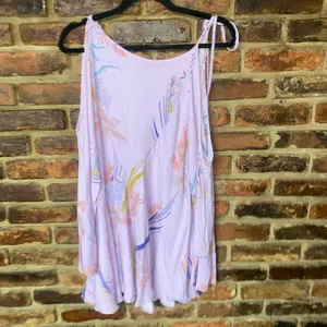 Free People Lavender Lilac Purple Floral Clear Skies Tunic Mini Dress Size Small thumbnail 12