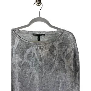 White House black market silver print top NWT small‎ thumbnail 3