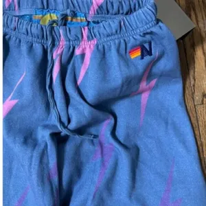 Aviator Nation Blue, Pink, & Purple Bolt Repeat Sweatpants‎ M thumbnail 4