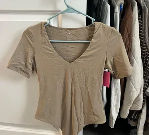 Amazon Pumiey | Short Sleeve V Neck Bodysuit thumbnail 2