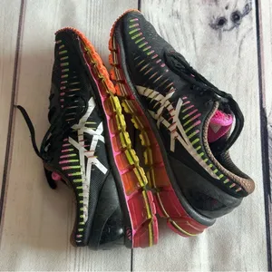 Asics‎ Gel Quantum 360 Athletic Running Shoes Women Sz 8 T5J6N Purple Pink Neon thumbnail 6