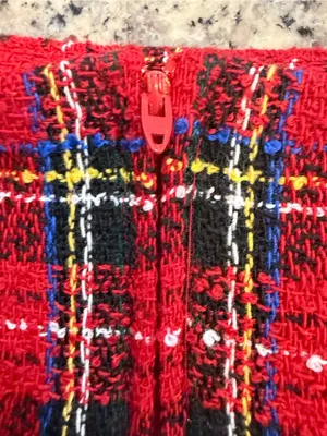 Vintage Red, black, and yellow plaid wool blend tweed skirt thumbnail 5