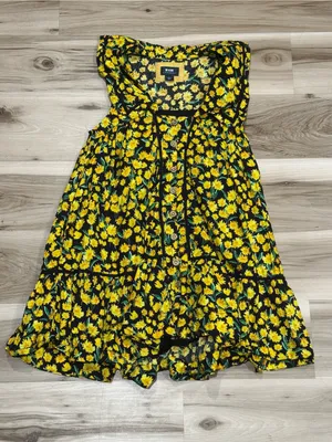 Anthropologie Maeve Collared Poplin Mini Swing Dress Floral Women’s XS thumbnail 2