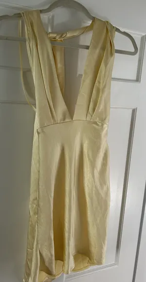 Saints + Secrets Yellow Satin Mini Dress thumbnail 1